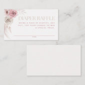 Raffel, weichrosa Boho Arch Diaper Begleitkarte (Vorne/Hinten)