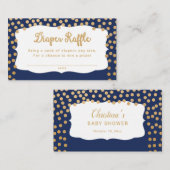 Raffeleintritte von Navy Gold Dot Diaper Begleitkarte (Vorne/Hinten)