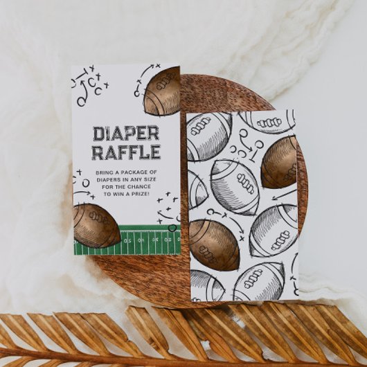 Raffelkarten für Fußball-Windeln Begleitkarte