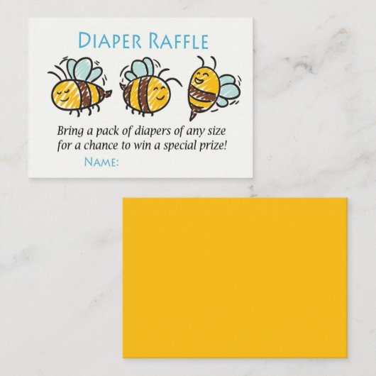 Raffelkarten für Hummeln Platzkarte (Vorne/Hinten)