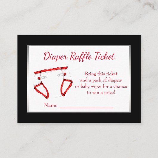 Raffelkarten für Red Black Diaper Begleitkarte (Vorderseite)