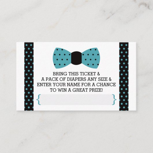 Raffelschein, Aquamarin, schwarz Begleitkarte (Vorderseite)