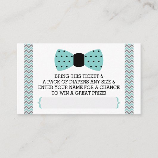 Raffelschein, Aquamarin, schwarz Begleitkarte (Vorderseite)