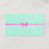 Raffelschein Aquamarin und rosa mit Bow Begleitkarte (Rückseite)