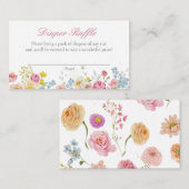 Raffelschein der rosafarbenen Wildblume Begleitkarte (Vorne/Hinten)