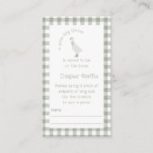 Raffelschein für Alberne Gänsepferde Begleitkarte (Vorderseite)