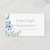 Raffelschein für Baby in Bloom Blue Floral Begleitkarte (Vorderseite)