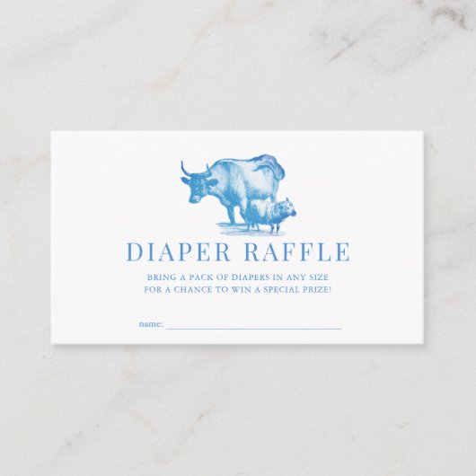 Raffelschein für den blauen französischen Landbaue Begleitkarte (Vorderseite)