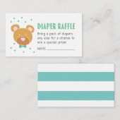 Raffelschein für grünen Bär Begleitkarte (Vorne/Hinten)