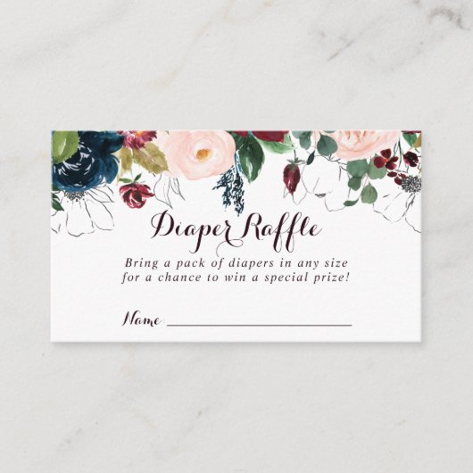 Raffelschein für Illustrierte Blumenmuster Begleitkarte (Vorderseite)