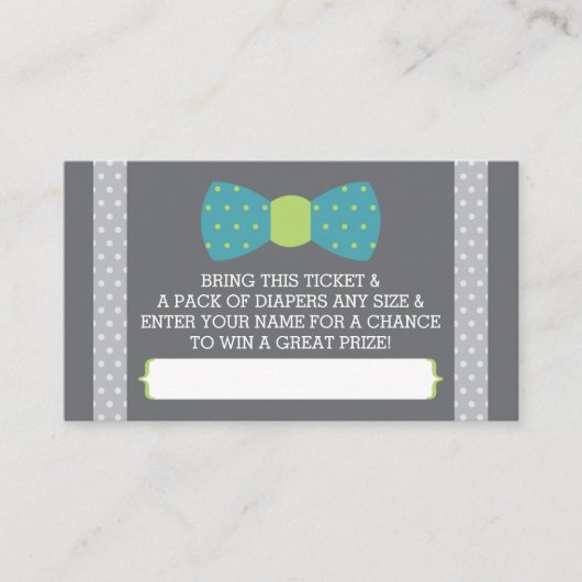 Raffelschein für kleine Männer, Aquamarin, Limon, Begleitkarte (Vorderseite)