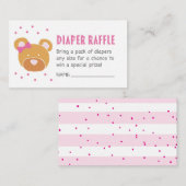 Raffelschein für rosa Bären Begleitkarte (Vorne/Hinten)