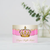 Raffelschein für Rosa und Gold Princess Girls Begleitkarte (Stehend Vorderseite)