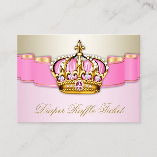 Raffelschein für Rosa und Gold Princess Girls Begleitkarte (Vorderseite)
