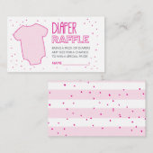 Raffelschein für rosa Windeln Begleitkarte (Vorne/Hinten)