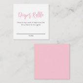 Raffelschein für rosa Windeln Begleitkarte (Vorne/Hinten)