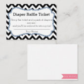 Raffelschein für Zickzack Windeln in Schwarz und B Begleitkarte (Vorne/Hinten)