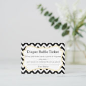 Raffelschein für Zickzack Windeln in Schwarz und G Begleitkarte (Stehend Vorderseite)