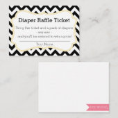 Raffelschein für Zickzack Windeln in Schwarz und G Begleitkarte (Vorne/Hinten)