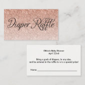 Raffelschein, Rose Gold Raffelkarte Begleitkarte (Vorne/Hinten)