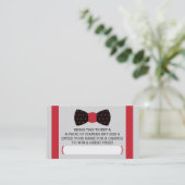 Raffelschein, schwarz, rot begleitkarte (Stehend Vorderseite)