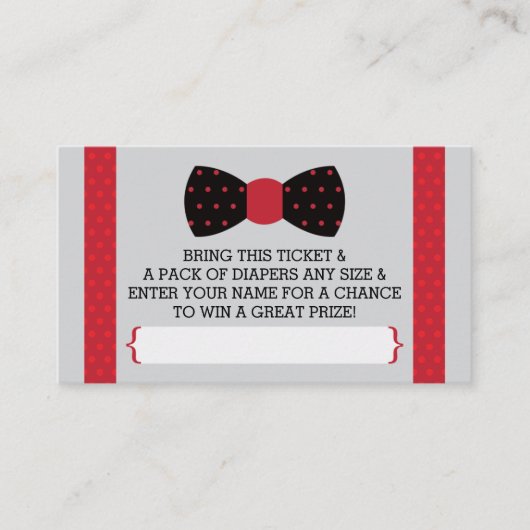 Raffelschein, schwarz, rot begleitkarte (Vorderseite)