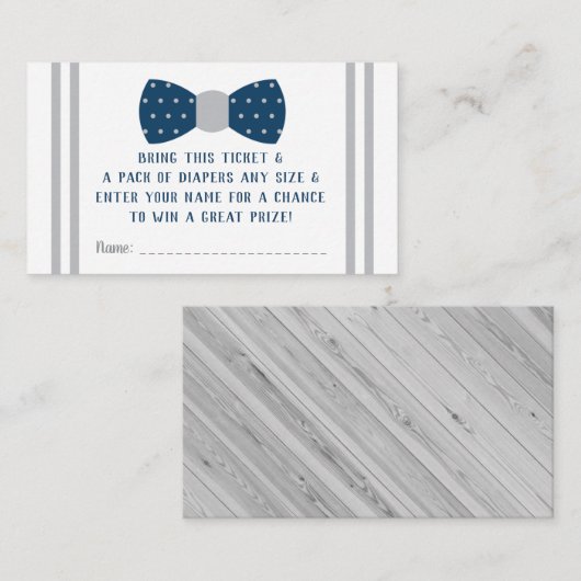 Raffelscheine für Little Man, Marine, Grau Begleitkarte (Vorne/Hinten)