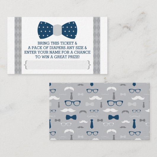 Raffelscheine, Navy Blue, Grau Begleitkarte (Vorne/Hinten)