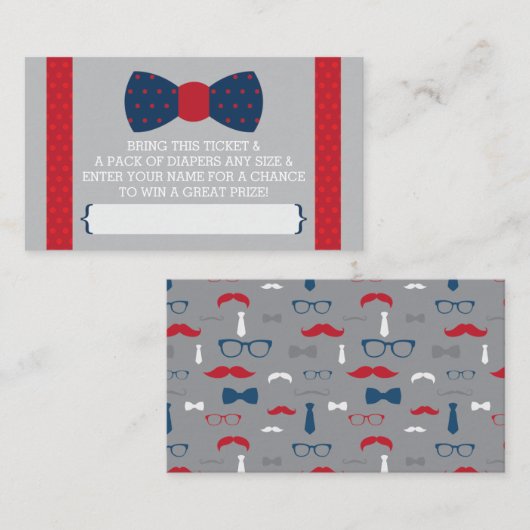 Raffelscheine, Navy Blue, Red Begleitkarte (Vorne/Hinten)