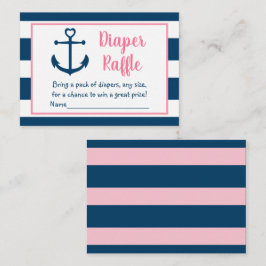Raffelung des rosa Navy Nautical Anchor Baby Diape Begleitkarte