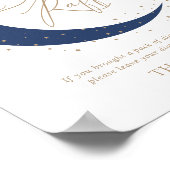 Raffelzeichen der Marine über dem Mond Babydusche Poster (Ecke)