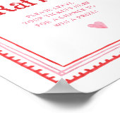 Raffelzeichen für rosa und rotes Herz Poster (Ecke)