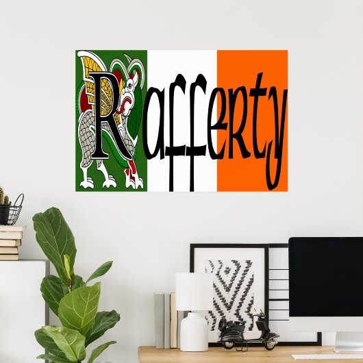 Rafferty Celtic Dragon Print Poster (Heimbüro)