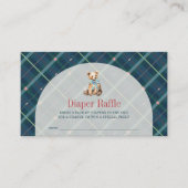 Raffetikett "Navy Blue Kariert Teddy Bären" Begleitkarte (Vorderseite)