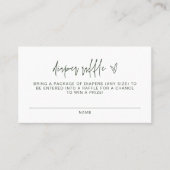 Raffetikett von MARLO Boho Forest Green Baby Diape Platzkarte (Vorderseite)