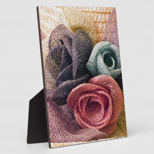 Raffia-Rose Fotoplatte (Seite)