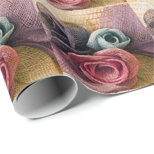 Raffia-Rose Geschenkpapier (Rolleneckpunkt)