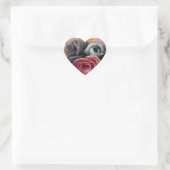 Raffia-Rose Herz-Aufkleber (Tasche)