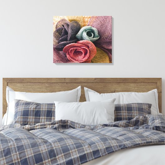 Raffia-Rose Leinwanddruck (Insitu (Schlafzimmer))