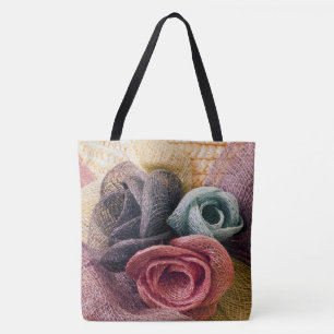 Raffia-Rose Tasche