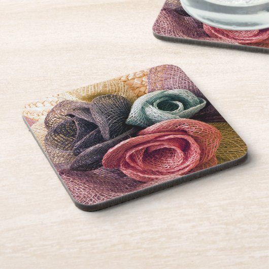 Raffia-Rose Untersetzer (Linke Seite)
