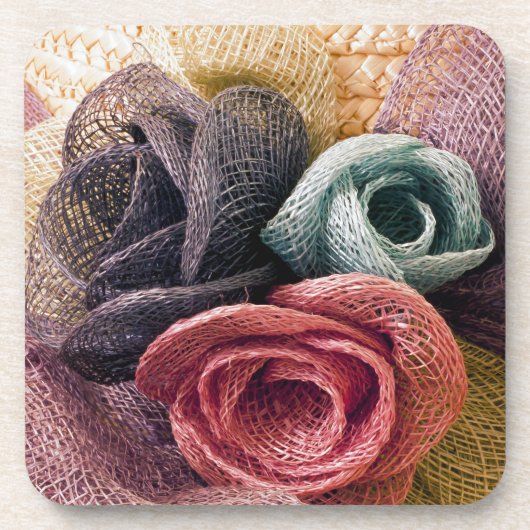 Raffia-Rose Untersetzer (Vorderseite)