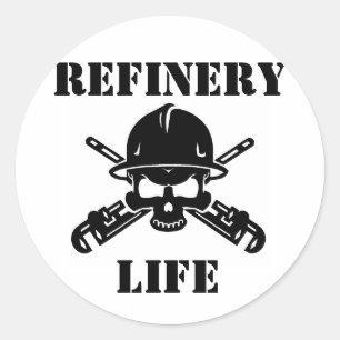 Raffinerie-Leben-Aufkleber Runder Aufkleber