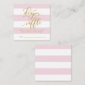 Raffinerieanfrage für rosa Stripe Gold Baby Dusche Begleitkarte (Vorne/Hinten)