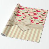 Raffiniert, gestreift, Boh, Herz Geschenkpapier (Ungerollt)