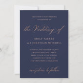 raffiniert | Imitate Rose Gold Hochzeitkalligraphi Einladung (Vorderseite)