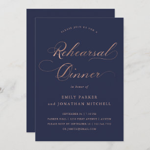 raffiniert   Imitate Rose Gold zum Abendessen in d Einladung