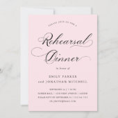 raffiniert | Kalligrafie Rosa Probe Abendessen Einladung (Vorderseite)