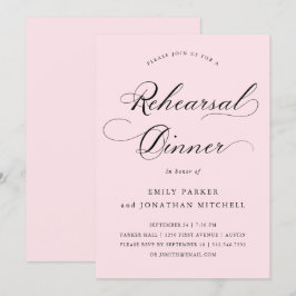 raffiniert | Kalligrafie Rosa Probe Abendessen Einladung