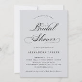 raffiniert | Kalligraphie auf weichem grauem Braut Einladung (Vorderseite)